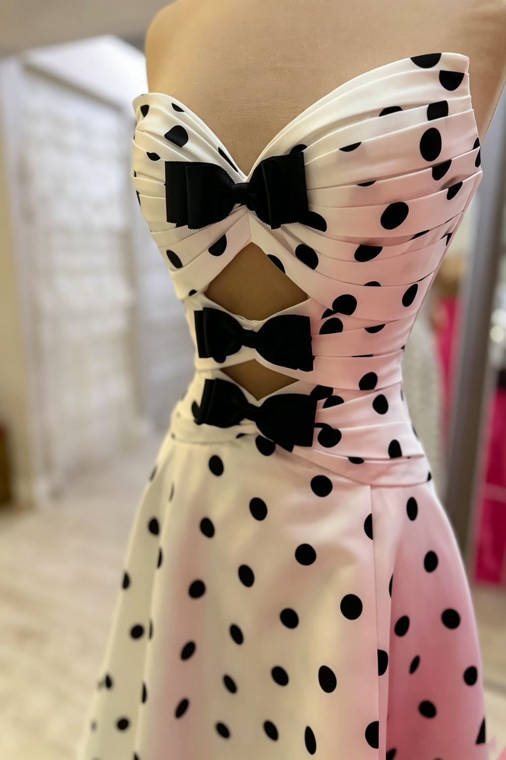 Strapless Satin Meimaid Prom Dresses For Women Bowknot Lace Up Evening Dress with Slit