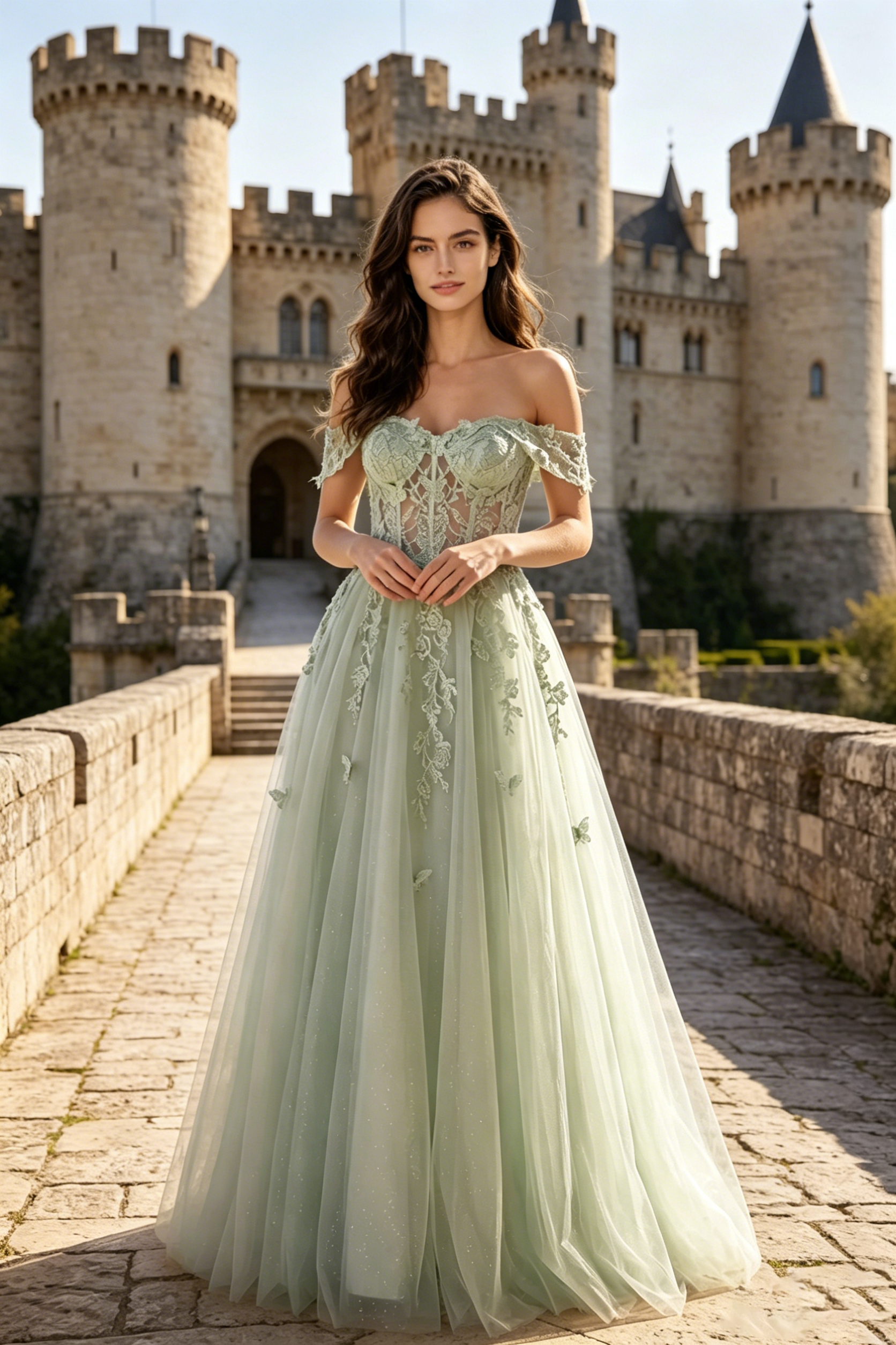 Off Shoulder Prom Dresses For Women Appliqued Sweetheart Wedding Guest Dress with Slit