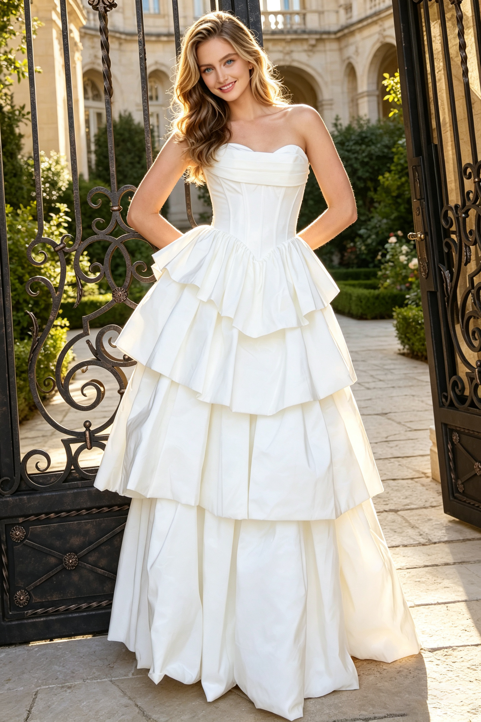 Women's Strapless Structured Fold Homecoming Gown, Ruched Waist Satin Mermaid Maxi Dress for Formal Wedding Party 159