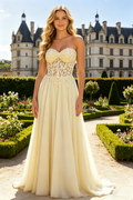 Chiffon Prom Dresses 2026  Applique Sweetheart  Evening Dresses Lace Up Wedding Guest Dresses